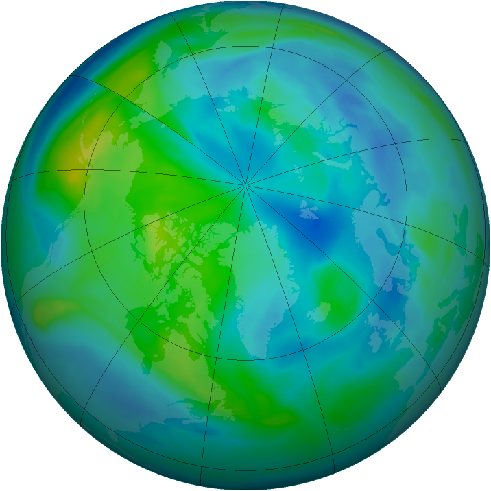 Arctic ozone map for 06 October 2007
